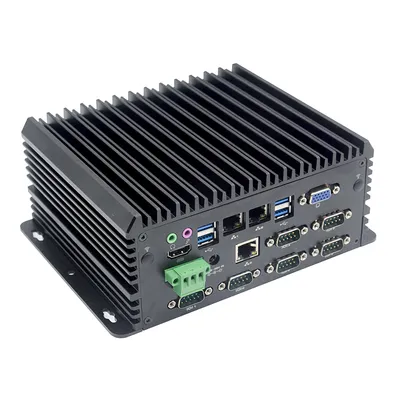 Phoenix Terminal Anti-Interference RS232 RS485 2 Gigabit Ethernet Fanless Industrial PC Mini Computer 12V