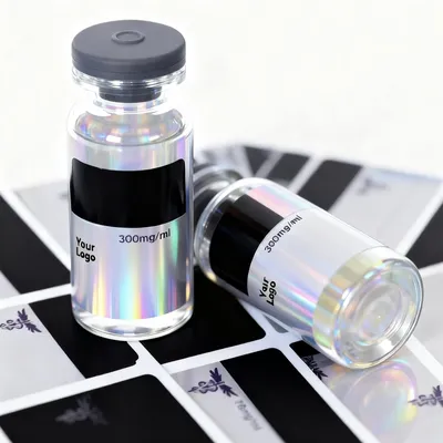 Custom Texture Sticker and Label for 3ml Vial Packaging with Box Customize Label for Supplement Bottle or Fitness Product Use