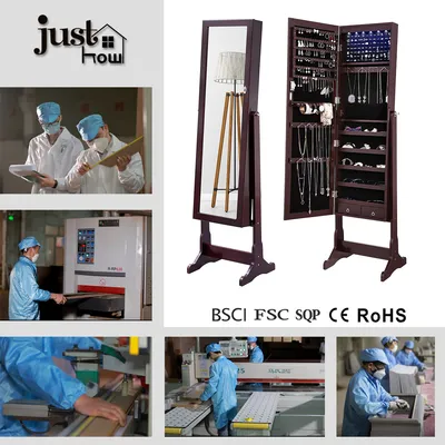 Justime Standing Mirror Jewelry Cabinet
