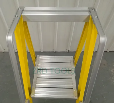 One-Section Fiberglass Insulation Adjustable Folding Step Platform Ladder