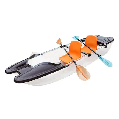Double Persons Sea Through Kayak PC Transparent Canoe Clear Boat with Paddles