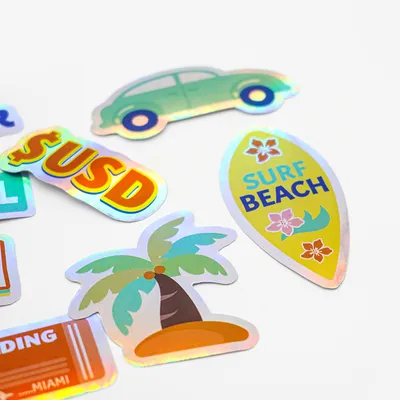 Printing PVC Glitter Custom Waterproof Die Cut UV Resistant Sticker
