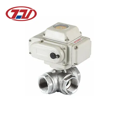 Stainless Steel 3 Way Pneumatic Floating Threaded Ball Valve for Water Systems