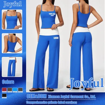 Wholesale Fashion 1688 Color-Blocking Gym Clothes Activewear 2 Piece Sports Set Women
