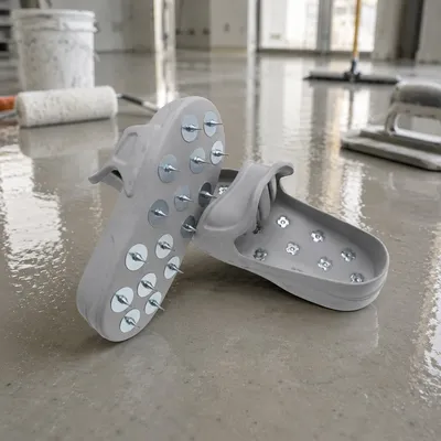 Reusable Spike Shoes for Epoxy Resin Floor Construction Application
