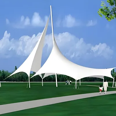 Low Maintenance UV Resistance Membrane Structure Landscape Shelter All Weather Protection
