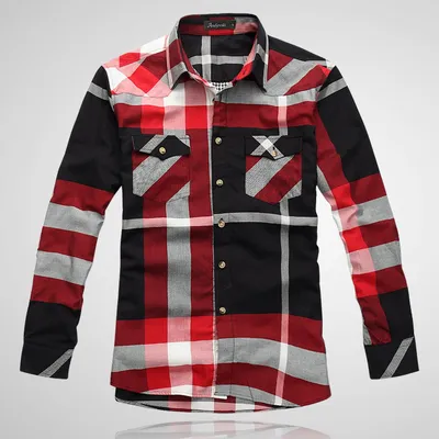 100% Cotton Casual Fashion Men's Check Shirt with Two Pockets