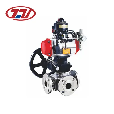 Stainless Steel 3 Way Floating Non Retention Ball Valve with Actuator