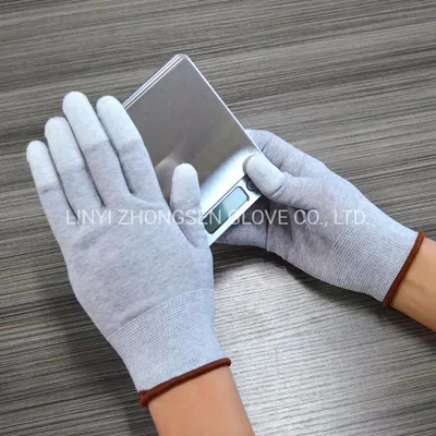 Factory Price PU Top Fit ESD Gloves Carbon Fiber Anti-Static Precision Work Gloves