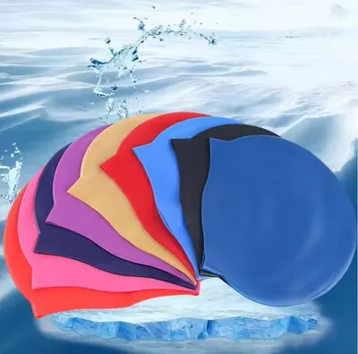Custom Logo Fashionable Seamless Silicone Swim Cap for Adult