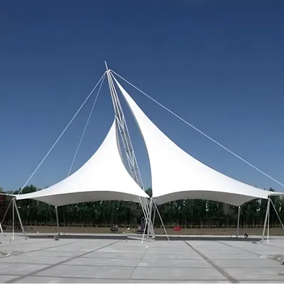 Rip-Stop PVC Polyester Fabric Membrane Structure Landscape Shelter Durable