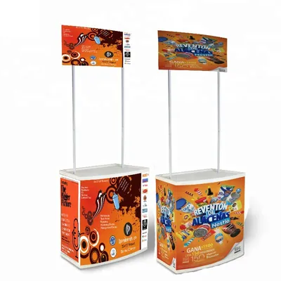 Trade Show Promotion Table Portable PP Promotion Counter Stand Folding Table Supermarket Advertising Promotion Table Stand
