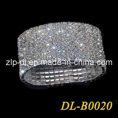 Rhinestone Bracelet / Silver Plated Jewelry / 10 Lines Bangle / Bride Bangle (DL-B0020)