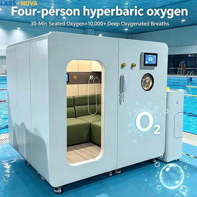 Compact Four People Multi-User Hyperbaric Oxygen Chamber 2.0ATA with Bibs System One Button Start Operation for Boutique Wellness Shop
