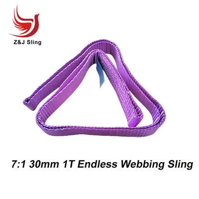 1t One Way Lifting Sling Flat Endless Webbing Sling for Steel Pipe