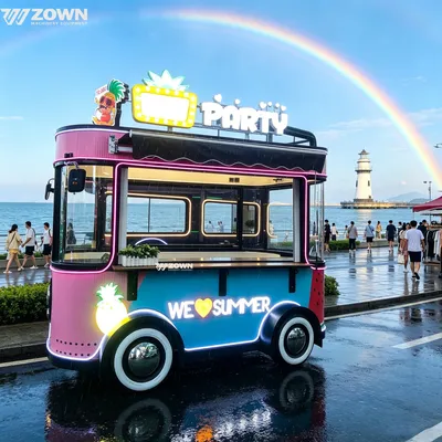 Mobile Food Cart Street Snack Vending Cart for Burger Fries Coffee