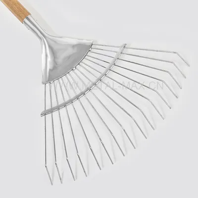 Gardening Long 16 Tines Lawn Leaf Rake Garden Hand Tool