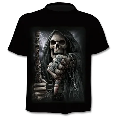 Gothic Men Halloween Print T Shirt