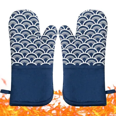 Custom Design Printed Heat Resistant Cotton Oven Glove Oven Mitts