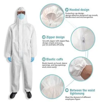 Sterile Non-Woven Medical Disposable Coverall Protective Clothing 65GSM