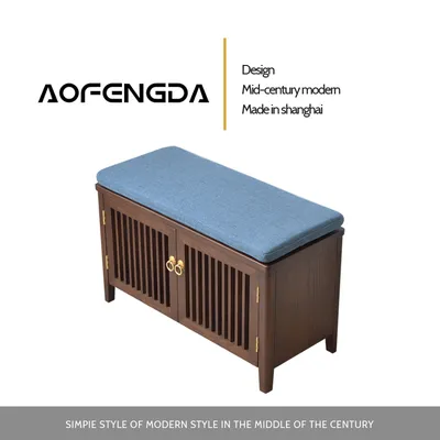 Solid Wood Grille Doors for Stools for Household Storage Shoe Stools