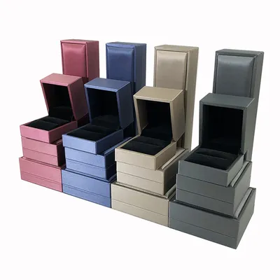 Brushed PU Leather Jewelry Box, Engagement Ring Box, Jewelry Packaging Box, Accessory Box