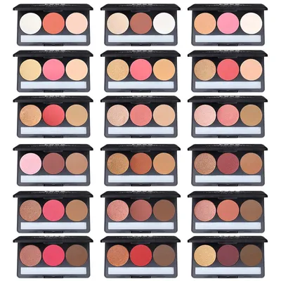 Private Label Silky-Smooth Long-Wearing Multi-Purpose Vegan High Pigment Mineral Highlighter Blush Contour Makeup Palette