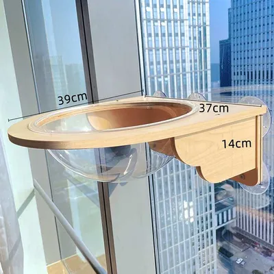 Window Hanging Transparent Cat Bed Fun Comfortable Wooden Cat Furniture Wall Mounted Capsule Cat Nest