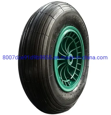 Popular Pattern 4.00-8 Pneumatic Wheelbarrow Wheel with Plastic Rim