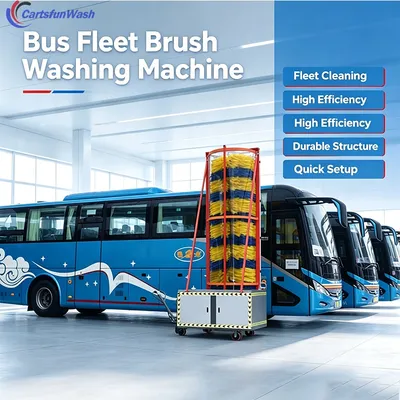 Mobile Large Brush Truck Washing Machine Heavy Duty Lithium Stainless Cleaner Supports 60 Vehicles Per Charge for Transit Fleet