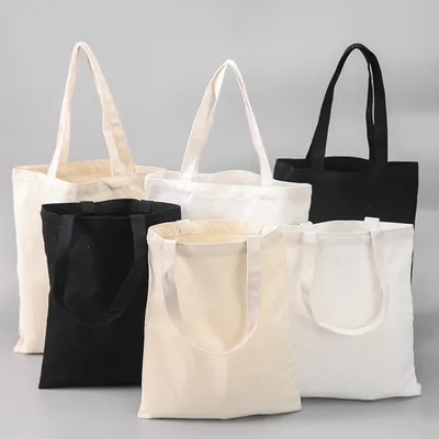Custom Large Sublimation Eco-Friendly Shopping Bag Blank Cotton Canvas Bags with Printed Logo