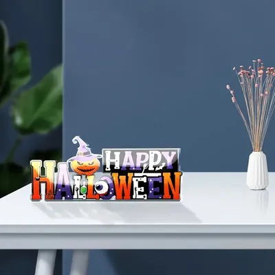 Happy Halloween Acrylic Plaque Logo Holiday Decoration Home Decoration, Gift Room Decoration