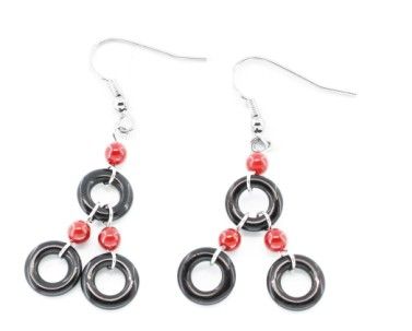 Silver Agate With French Wire Earring