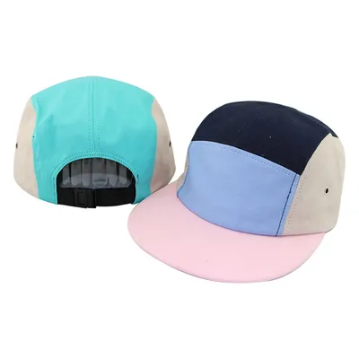 High Quality 5 Panel Leisure Hat Checked Adjustable Camper Cap