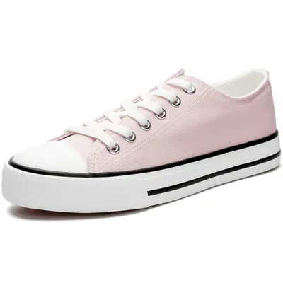 Pink Classic Lace-up Canvas Shoes