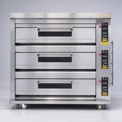 Commercial Malaysia Style Gas Deck Oven 3 Deck 15 Trays, Ideal for Pastry & Bread Production