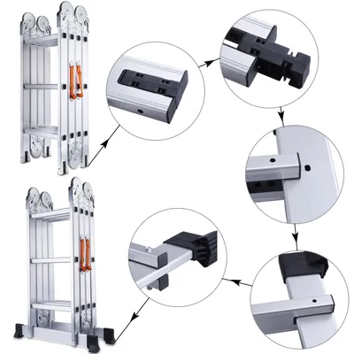 1.8 Meters Small Joints Aluminum Multi-Purpose Foldable Step Ladder
