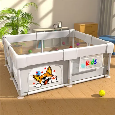 Extra Large Baby Playpen Square Shape Safety Fence with Anti-Slip Base