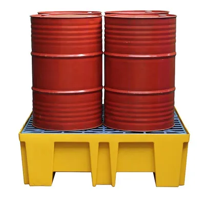 4 Drum Plastic Spill Containment Pallet for Oil Drums