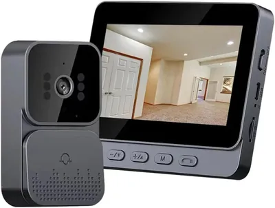 M10 Wireless Doorbell, 1080P Wireless Video Doorbell Camera with 4.3-Inch IPS Screen Infrared Night Vision