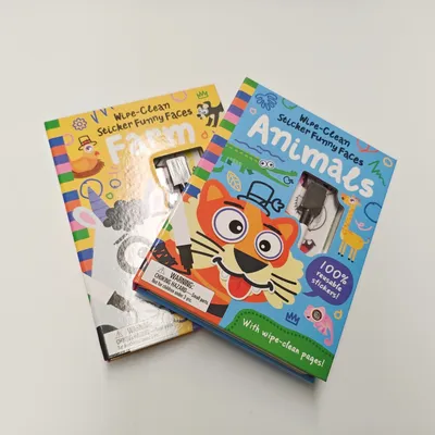 OEM Custom Children Kids Books Printing Wipe-Clean Wire-O Book with Pen and Sticker