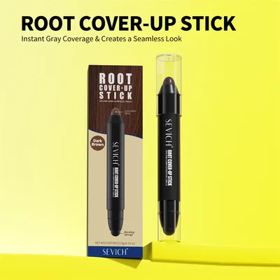 Root Cover up Stick 3.8g Waterproof Dual Ended Hair Color Stick Instant Gray Hair Coverage Natural Look