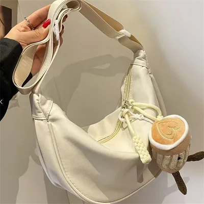 Fashionable Nylon Shoulder Bag, Simple Work Commuting Crossbody Dumpling Bag