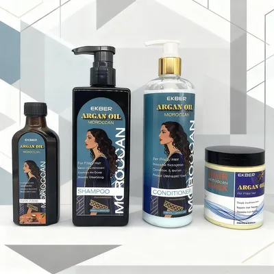 Moroccan Argan Oil Hair Oil Care Set Hair Mask Shampoo and Conditioner