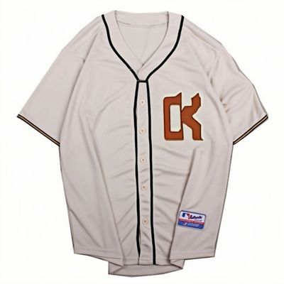 Embellished Button up Baseball Garment Training Baseball Wear
