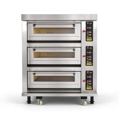 Commercial Bakery Equipment 3 Deck 9 Trays Classic Electric Deck Oven for Cafe & Small Bakery Kitchen