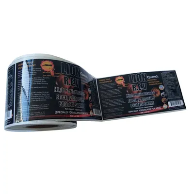 Waterproof Gloss Red Self Adhesive Sticker with Custom Print