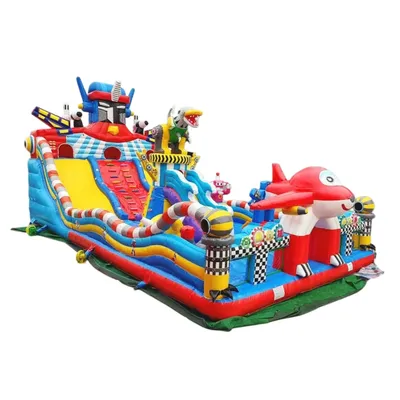 Large Inflatable Castle Slide, PVC Thickened Trampoline, Temple Fair Booth,