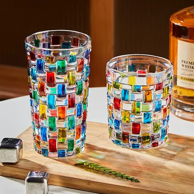 2026 Colored Diamond-Engraved Glass Wine Glasses, Cocktail Glasses for Parties