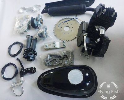 80cc Engine Motorcycle Engine Bike Engine 2-Stroke Motor Gas Engine Silver for Motorized Cycle Motorcycle Bicycle